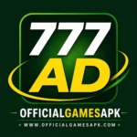 Ad777 game logo with 777 AD text and OfficialGamesAPK branding on green background
